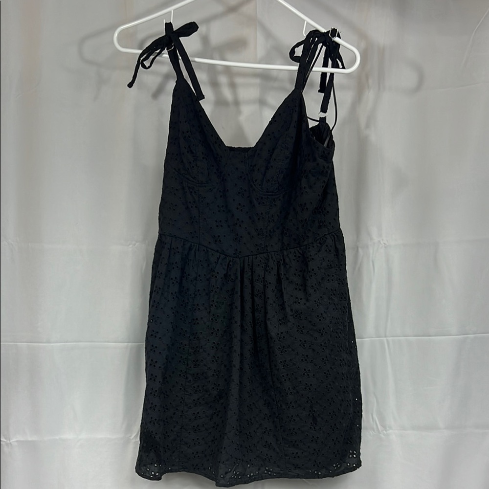 Self Esteem - Black Sleeveless Dress with Tie Straps